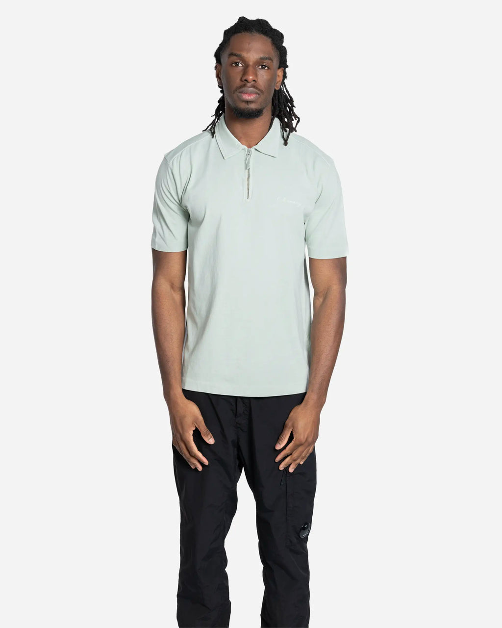 Polo Demi-Zip en Jersey