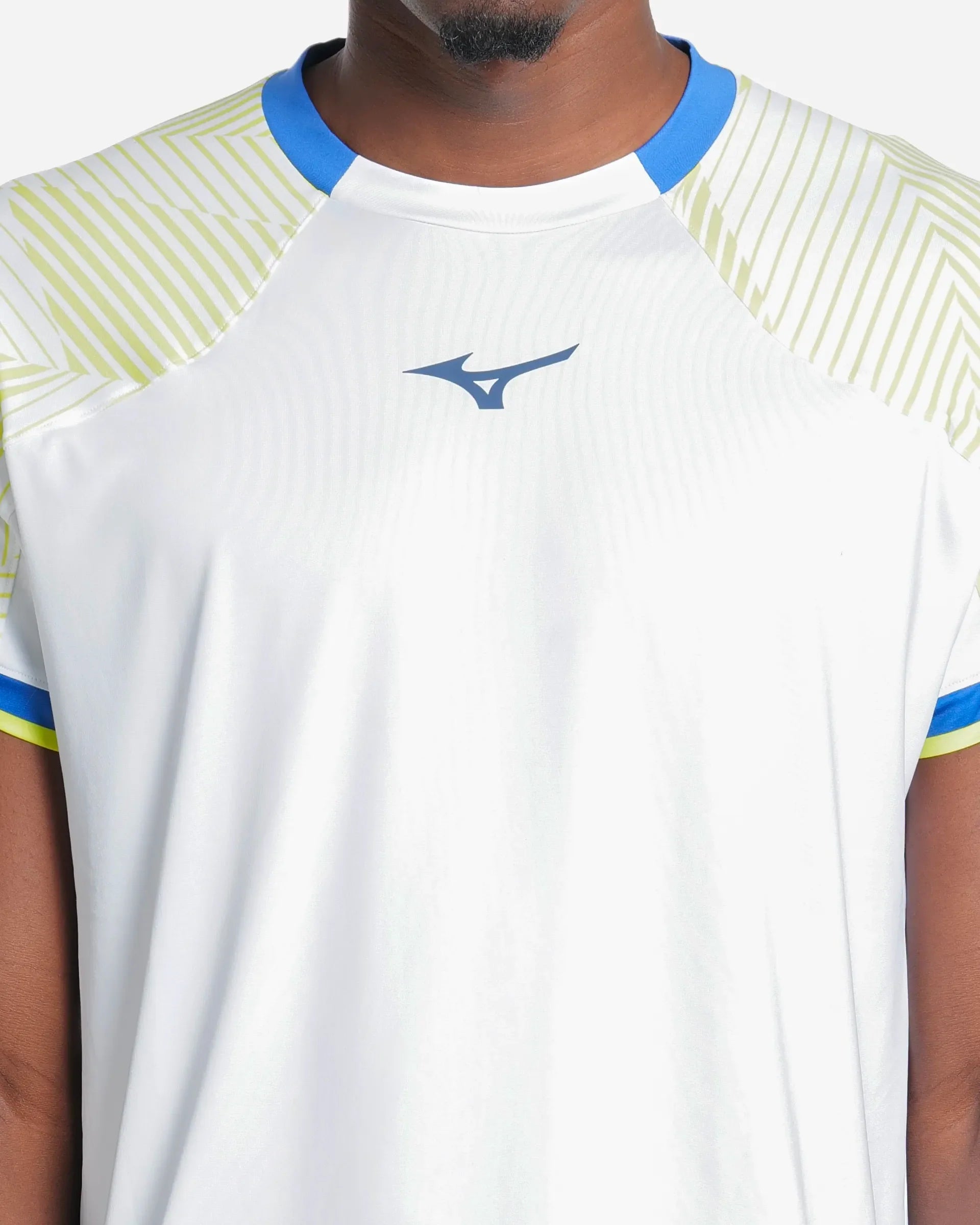 Tennis Shadow S/Sleeve Tee White/Bleu/Vert