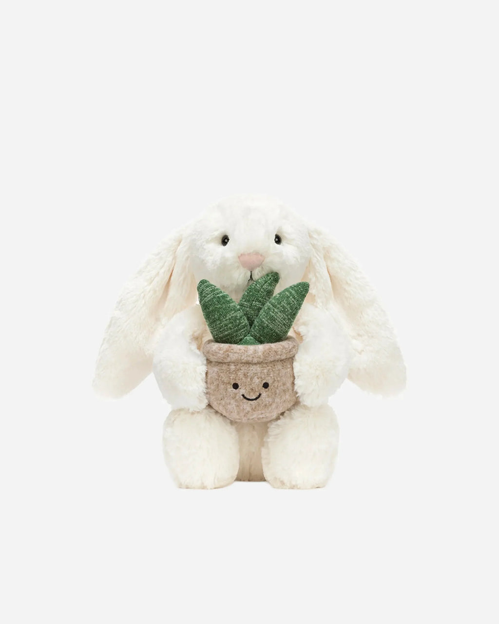 Cream Bunny with Plant