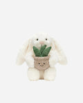 Cream Bunny with Plant