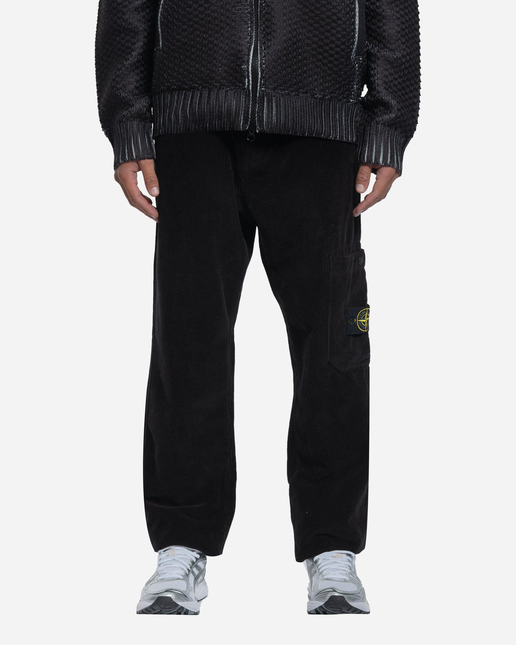 Pantalon en Velours Côtelé Noir
