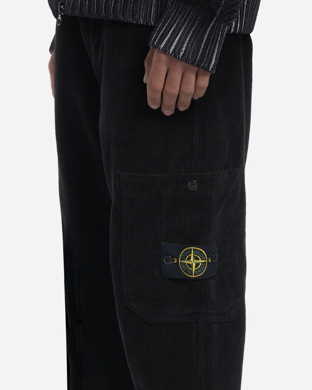 Pantalon en Velours Côtelé Noir