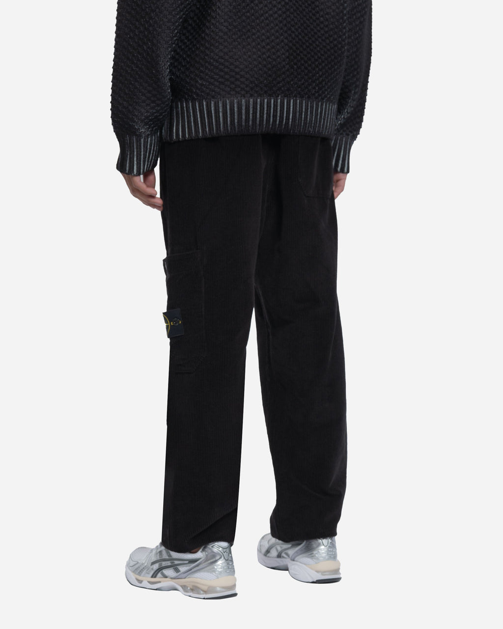 Pantalon en Velours Côtelé Noir