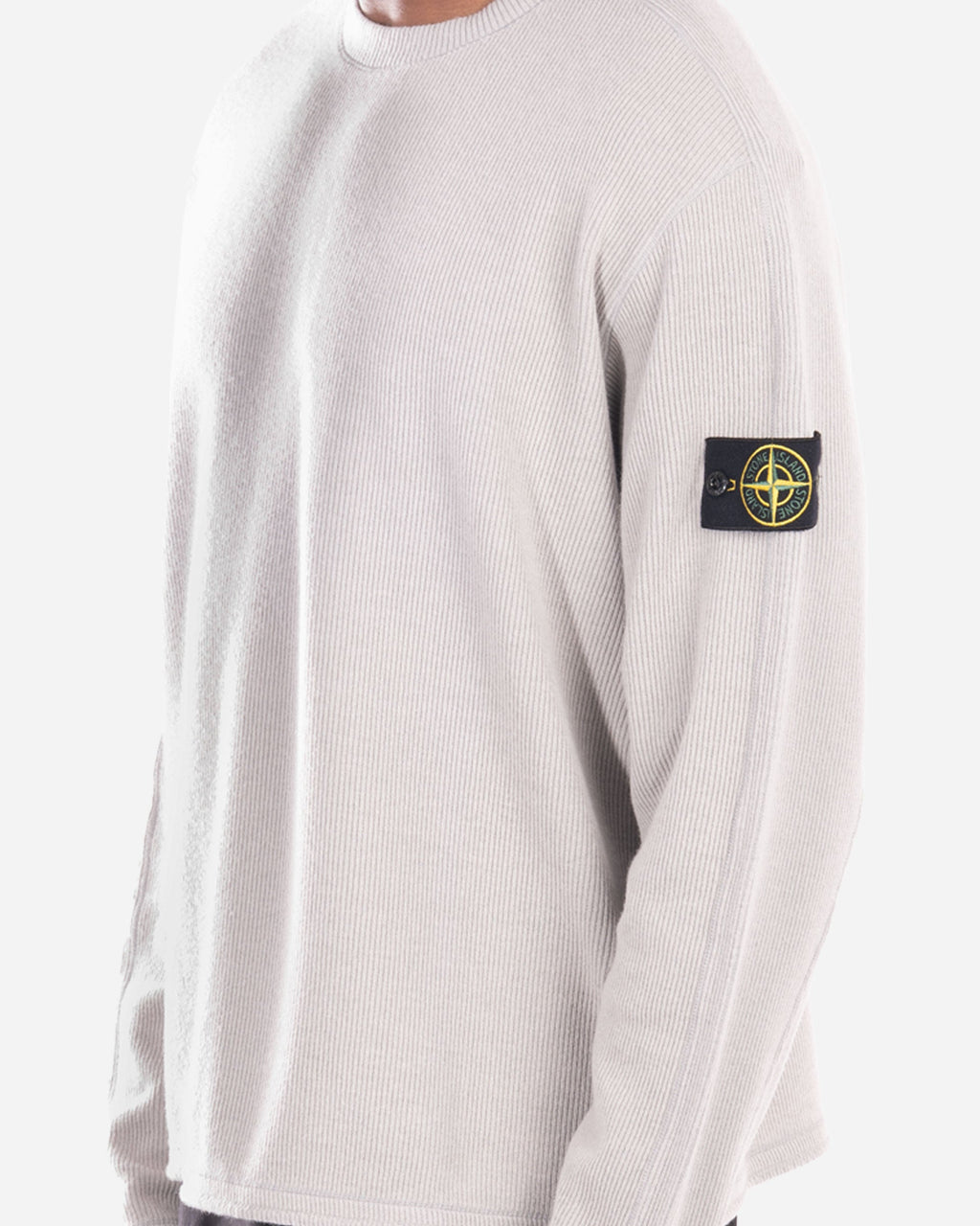 Sweatshirt Ras-du-Cou Côtelé Gris