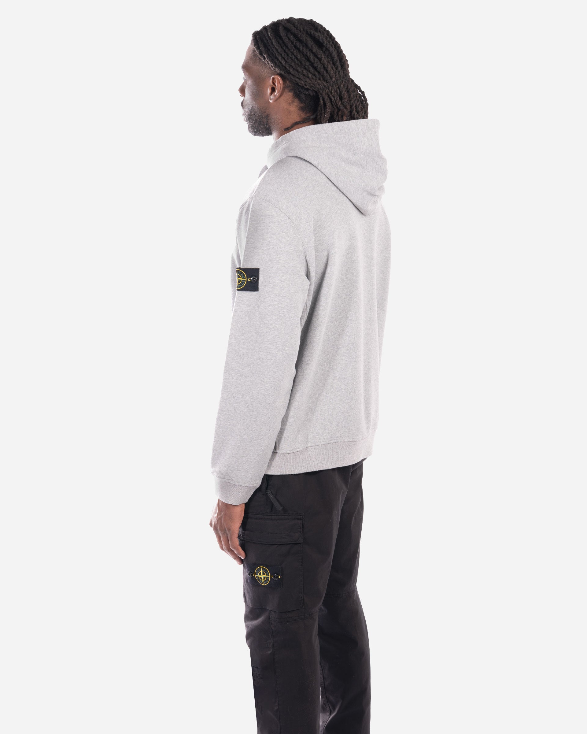 Sweatshirt Zippé à Capuche en Molleton Gris