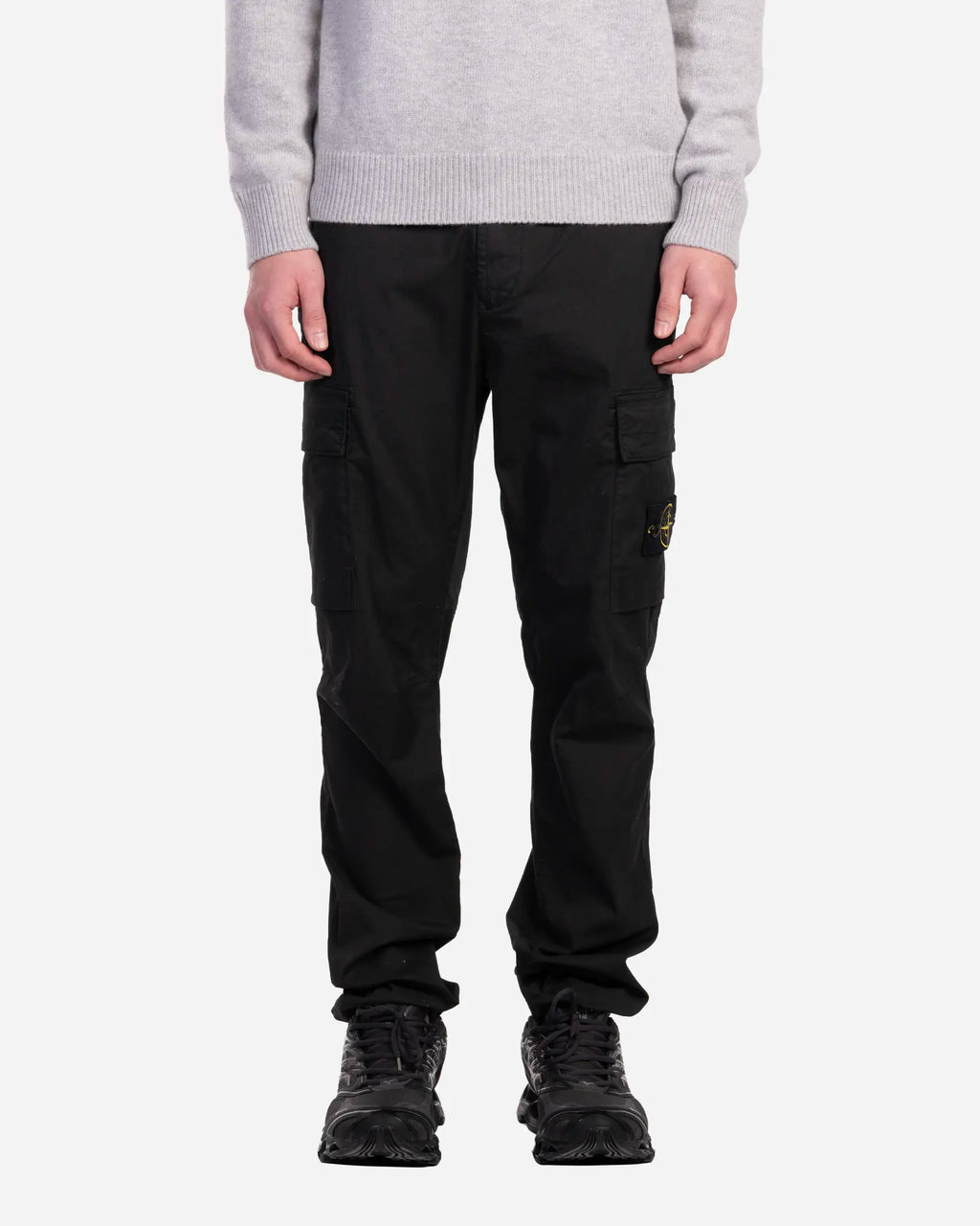 Pantalon Cargo en Coton Extensible Noir