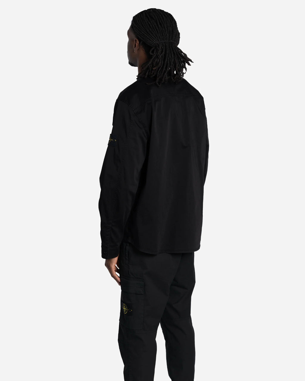 Surchemise en Satin de Coton Stretch Noire