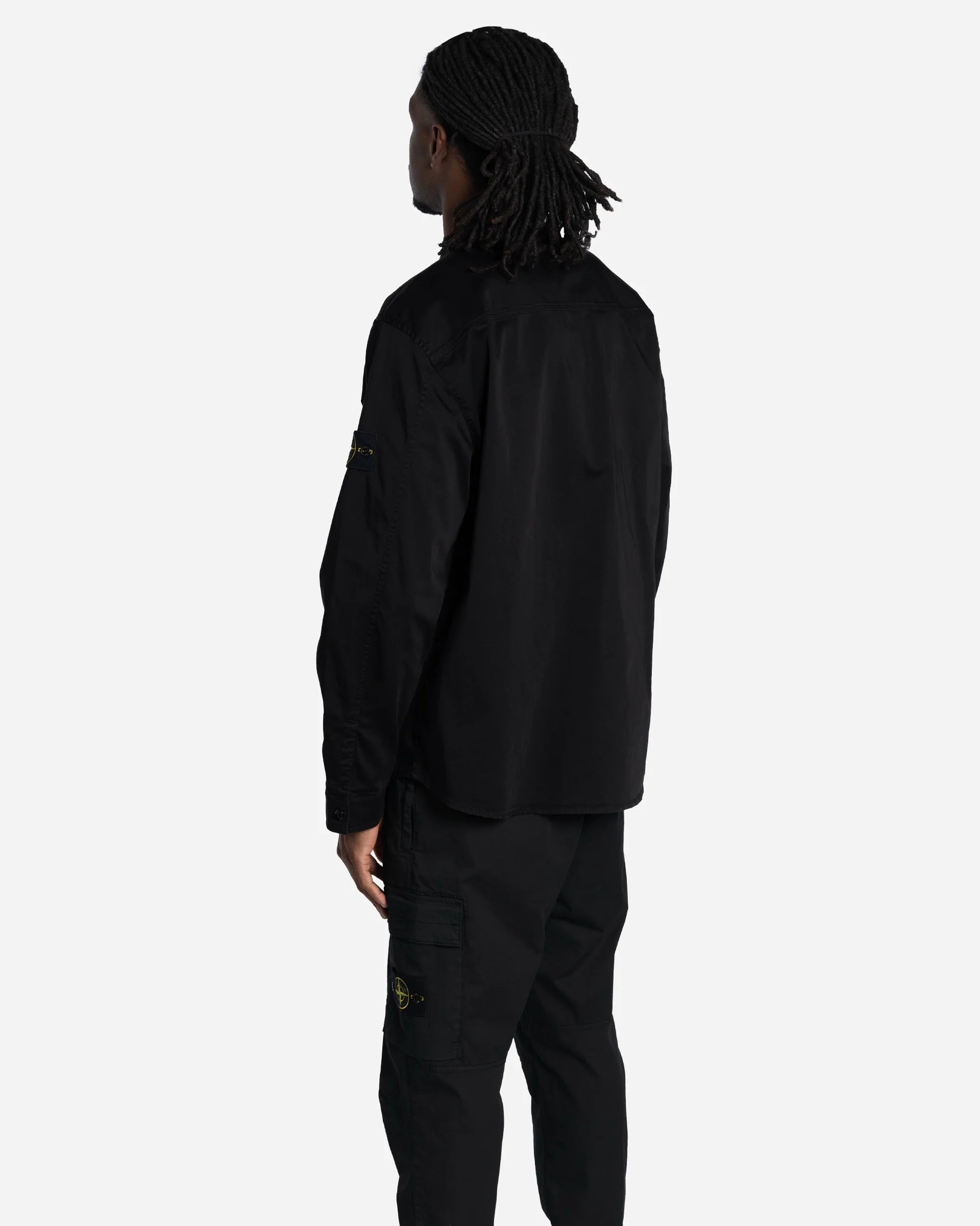 Surchemise en Satin de Coton Stretch Noire