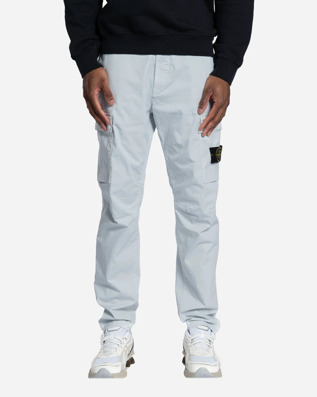 Pantalon Cargo en Sergé de Coton Bleu Ciel