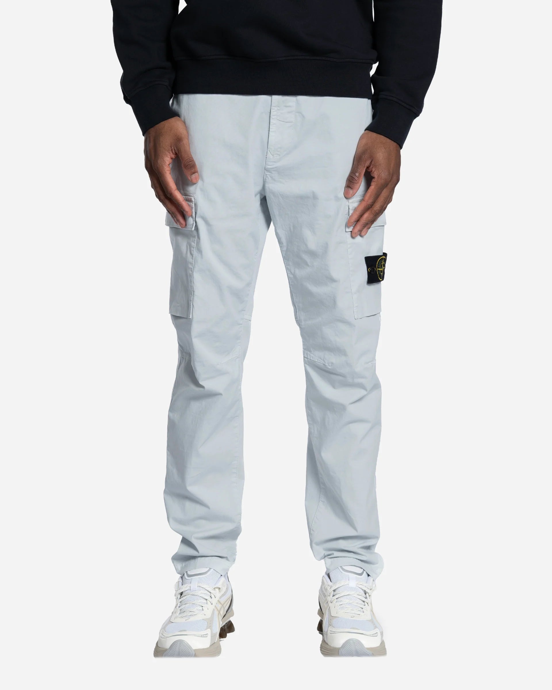 Pantalon Cargo en Sergé de Coton Bleu Ciel