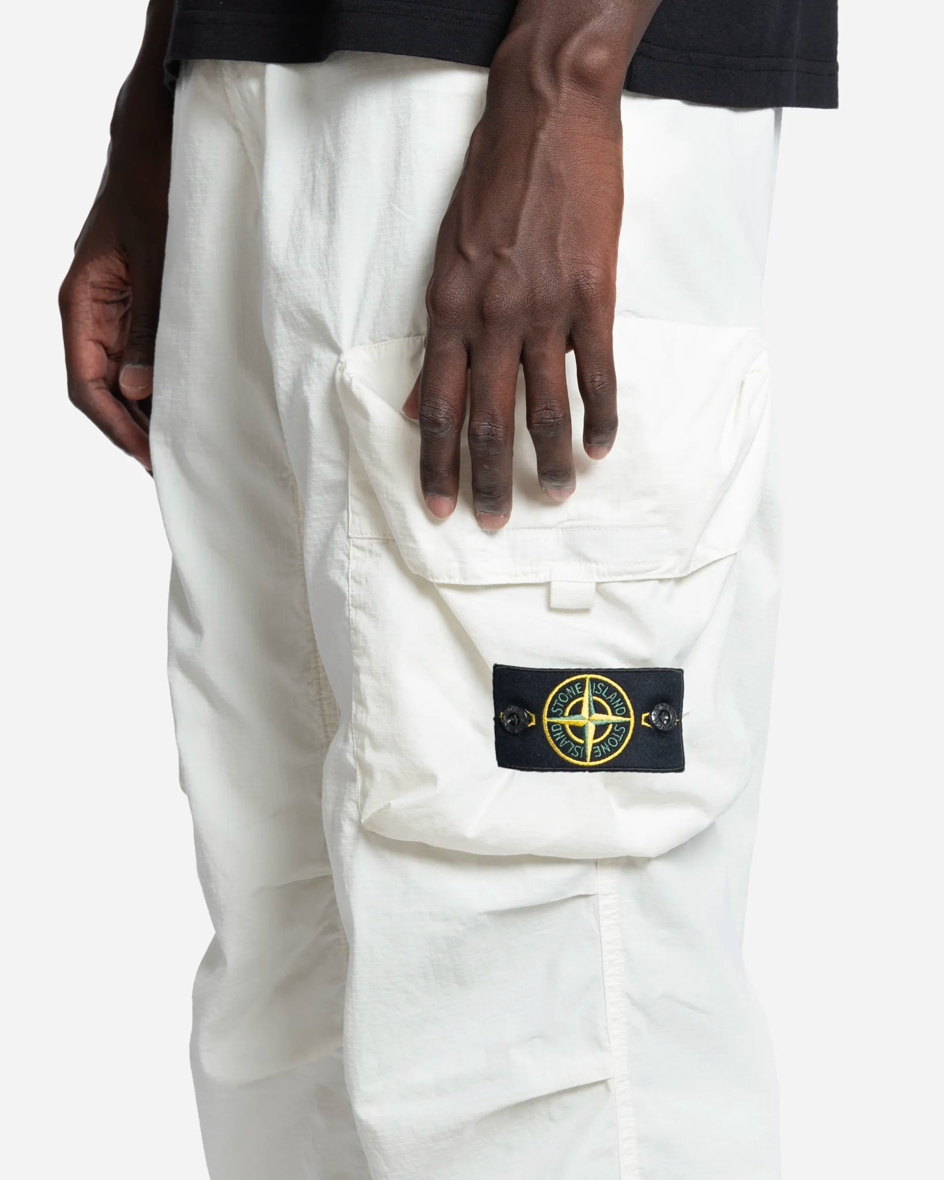 Pantalon Cargo Coupe Ample Ivory