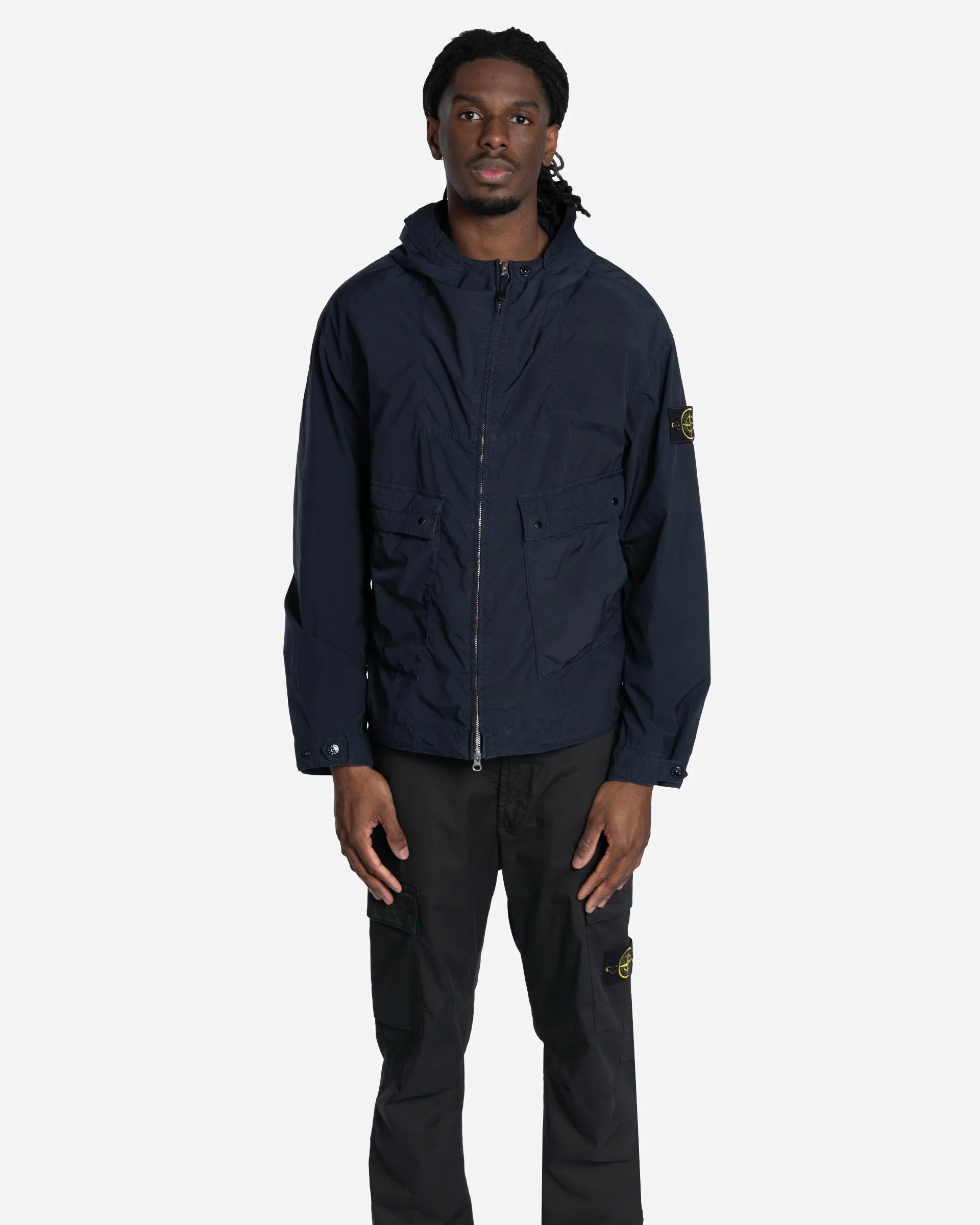 Veste Parka à Capuche Bleu Marine
