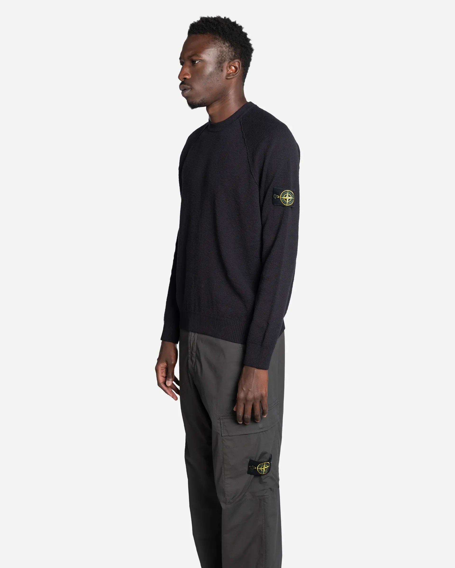 Pull Ras-Du-Cou avec Manches Raglan Navy