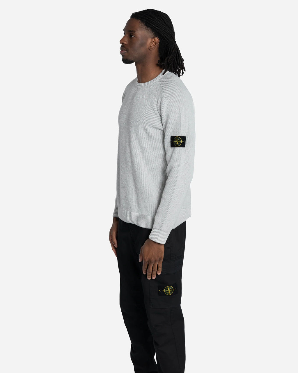 Pull Ras-du-Cou en maille Gris Perlé Melangé