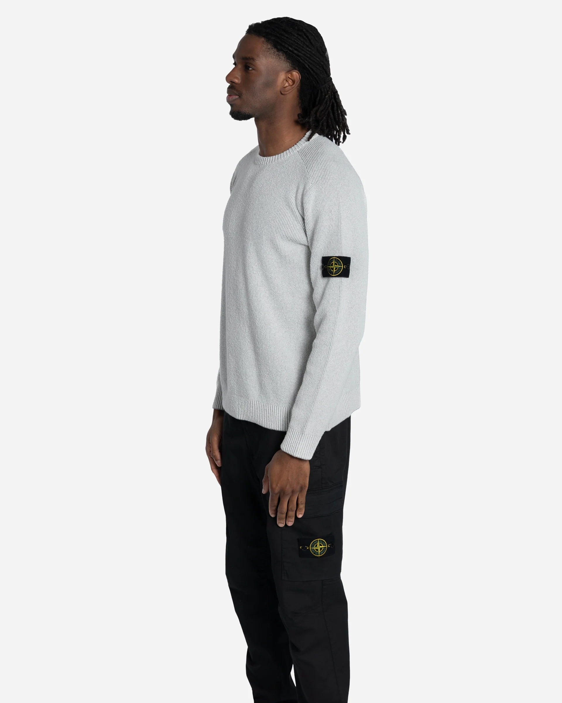 Pull Ras-du-Cou en maille Gris Perlé Melangé
