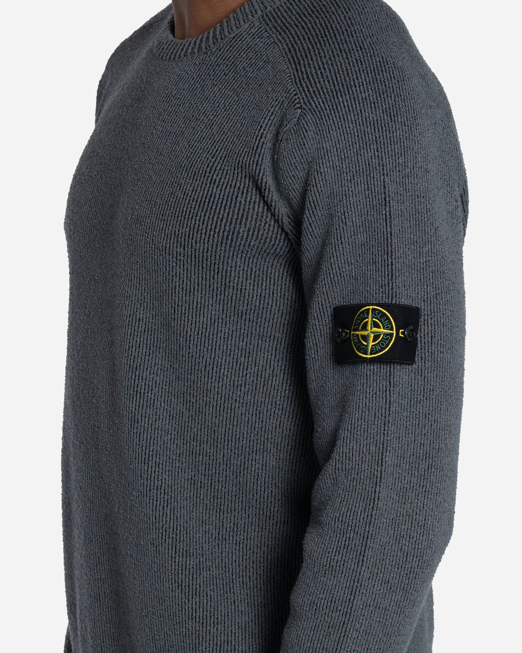 Pull Ras-du-Cou en Maille Gris Charbon Mélangé