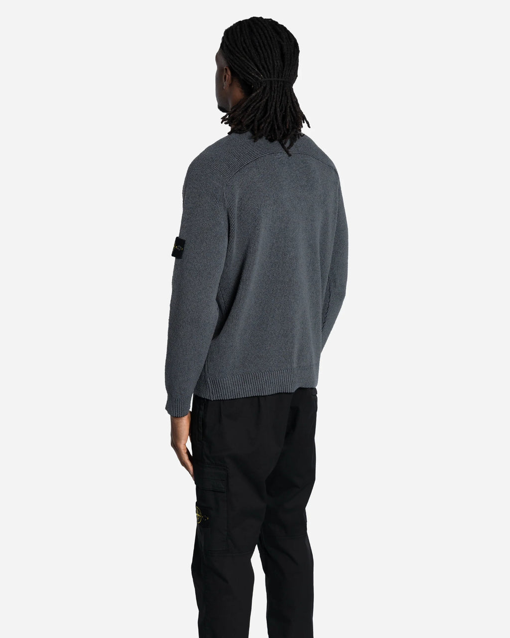 Pull Ras-du-Cou en Maille Gris Charbon Mélangé
