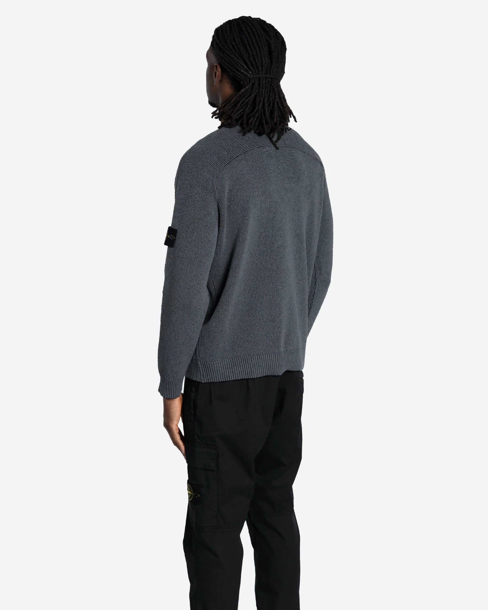 Pull Ras-du-Cou en Maille Gris Charbon Mélangé