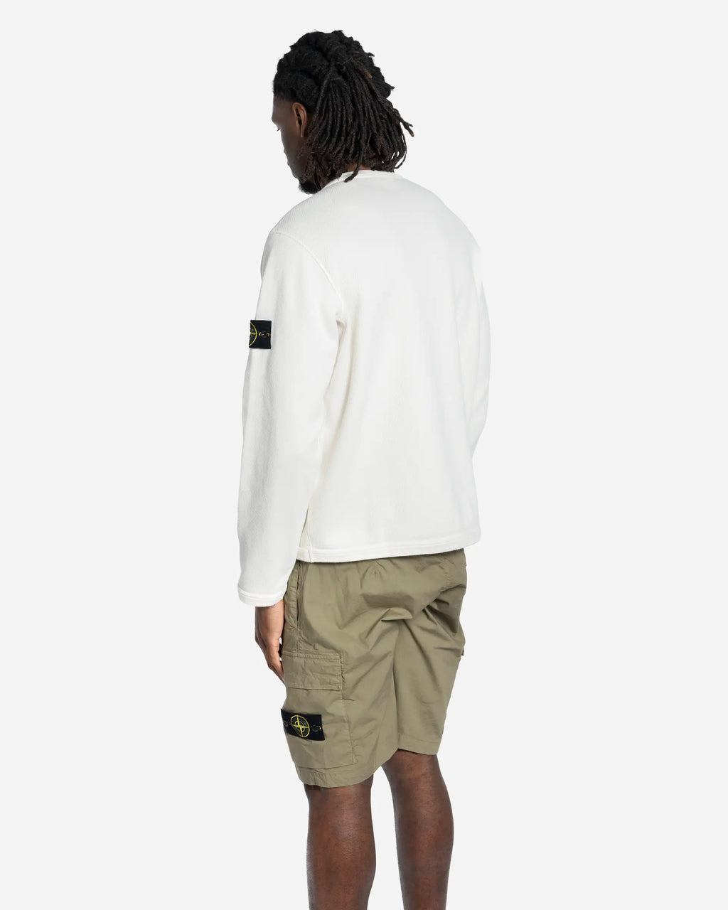 Sweatshirt Ras-du-Cou en Molleton de Coton Ivory