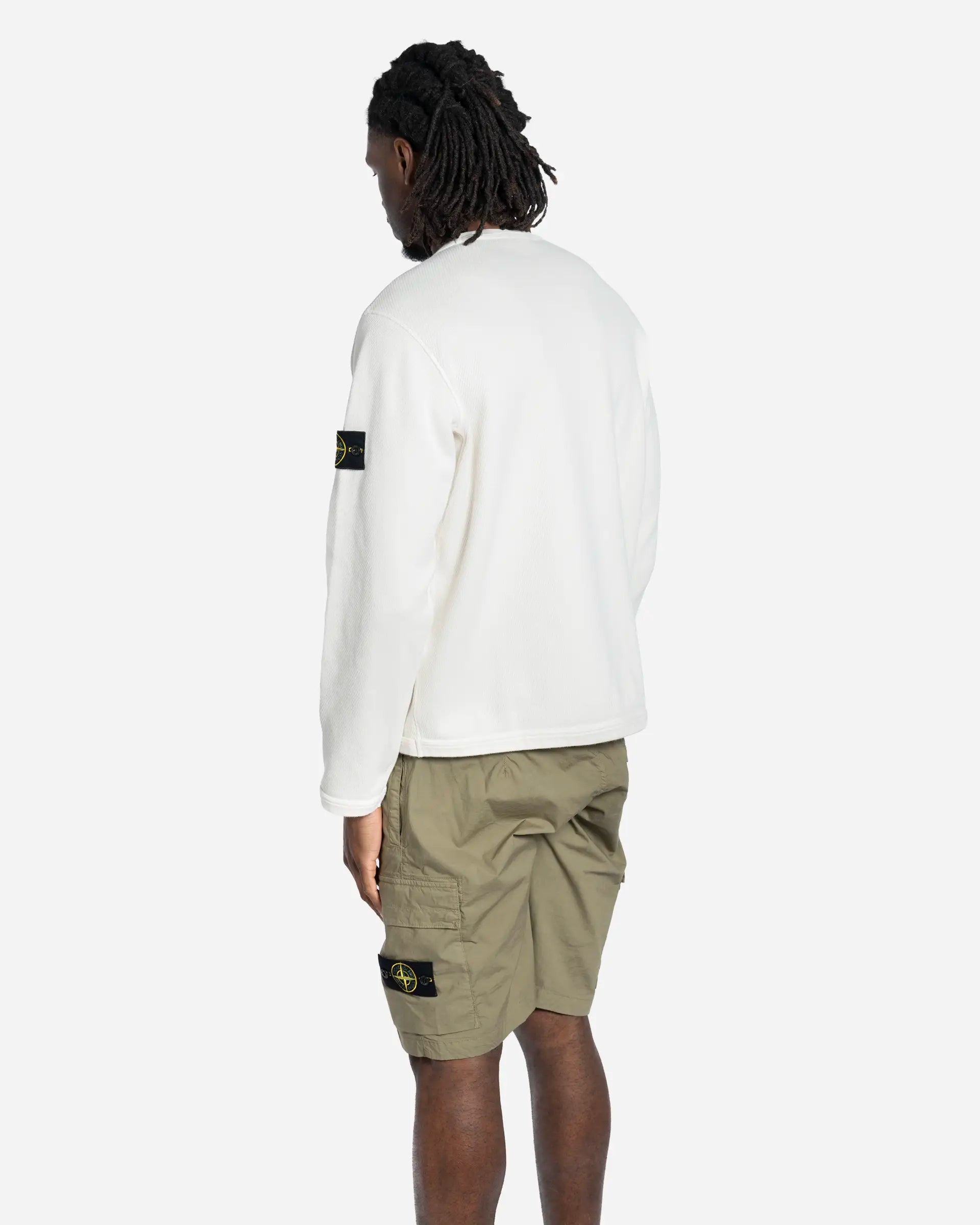 Sweatshirt Ras-du-Cou en Molleton de Coton Ivory