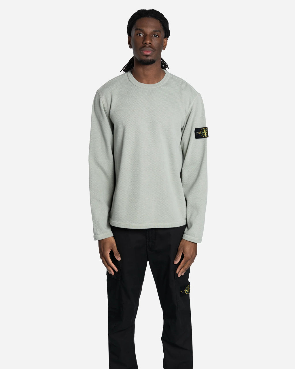 Sweatshirt Ras-du-Cou en Molleton Vert Sauge
