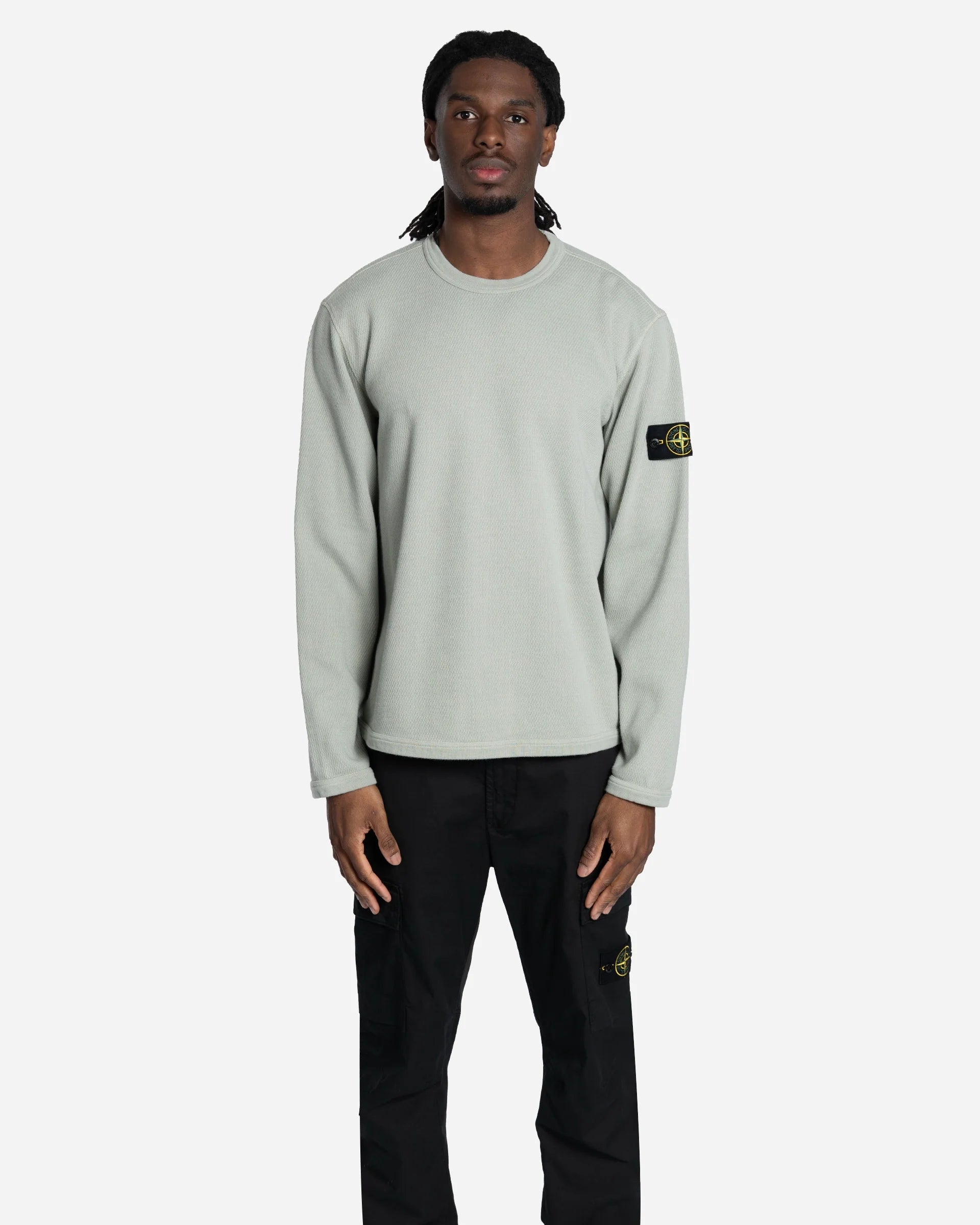 Sweatshirt Ras-du-Cou en Molleton Vert Sauge