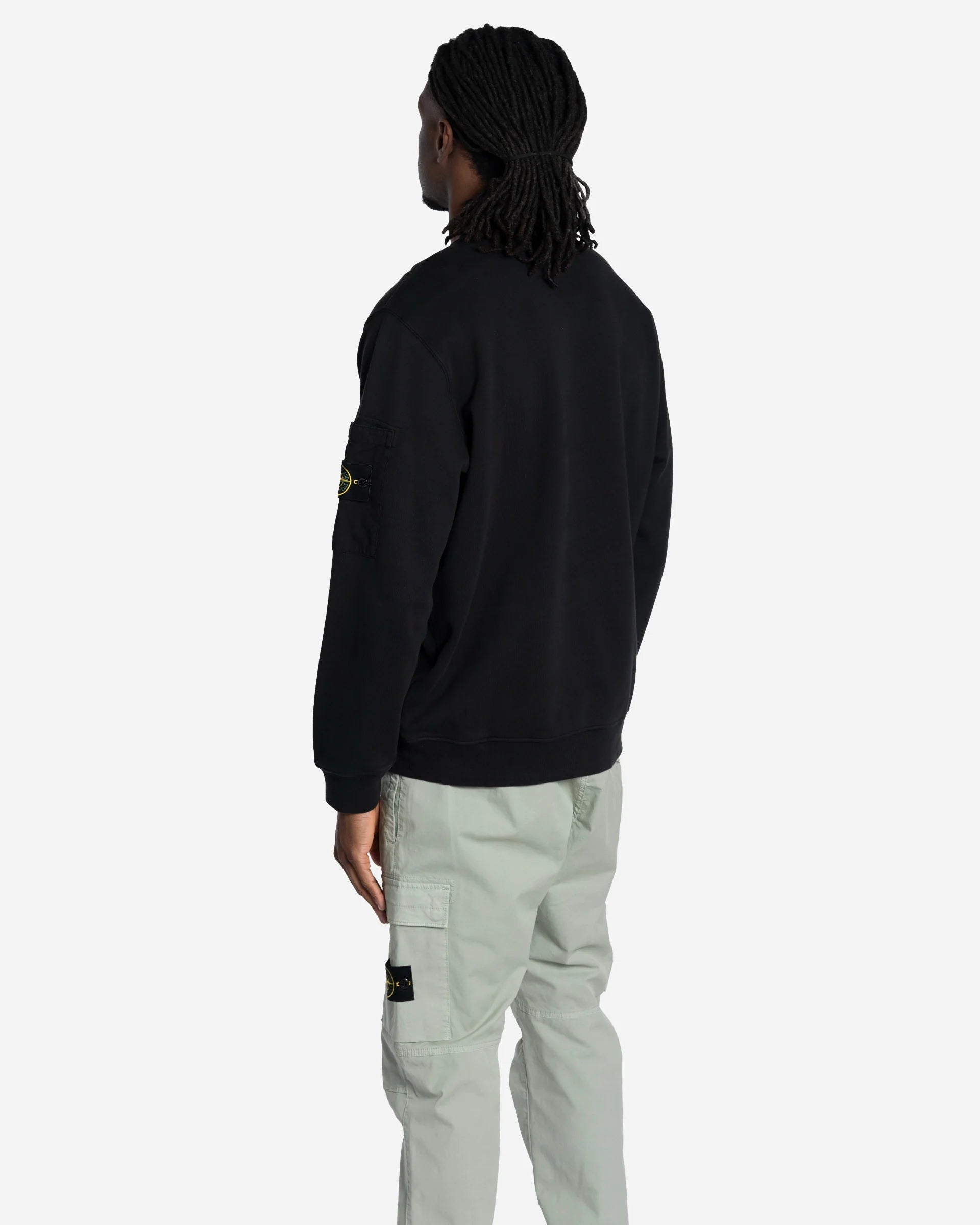 Sweatshirt Ras-du-Cou en Molleton de Coton Noir