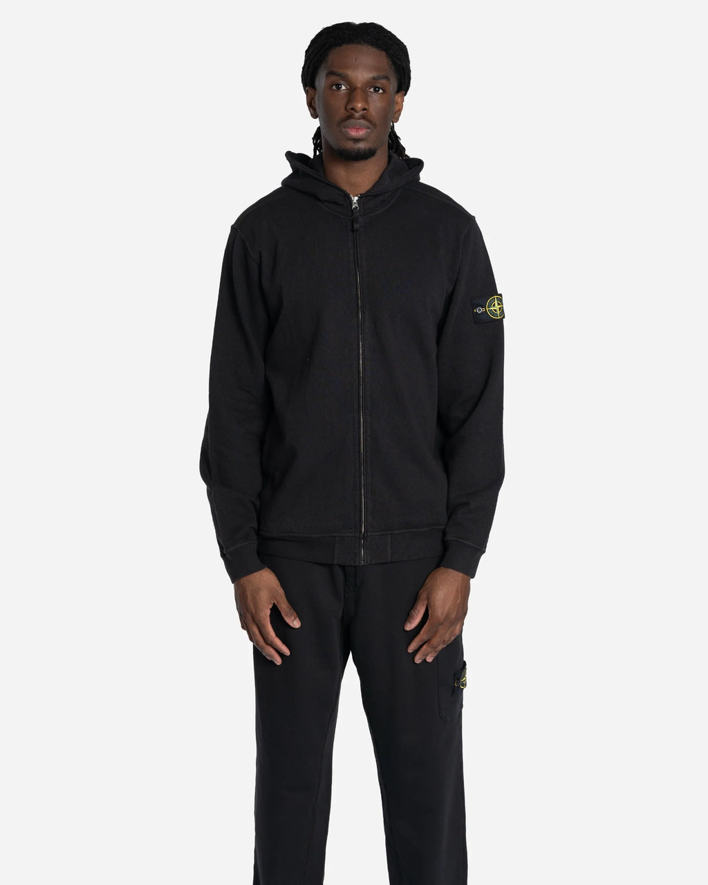 Sweatshirt Zippé à Capuche Noir
