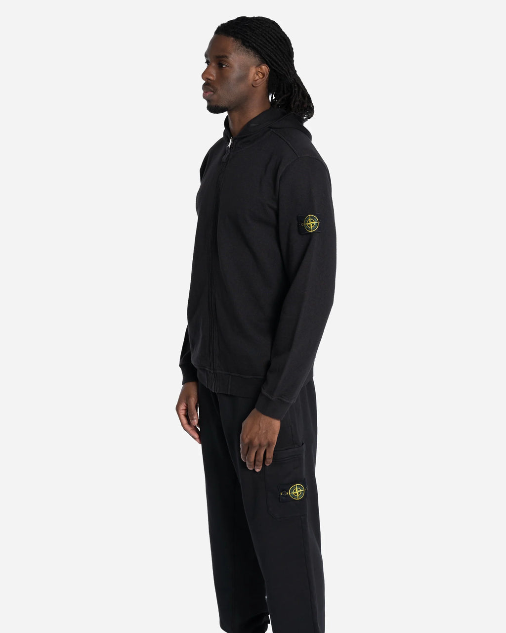Sweatshirt Zippé à Capuche Noir
