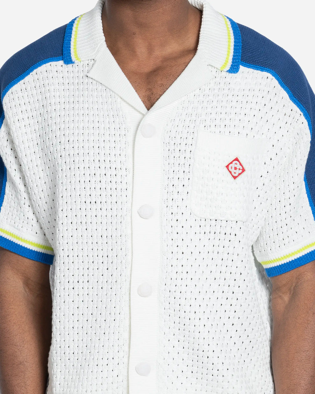 Chemise de Tennis en Crochet White/Blue