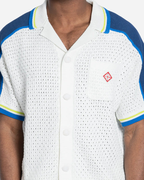 Chemise de Tennis en Crochet White/Blue