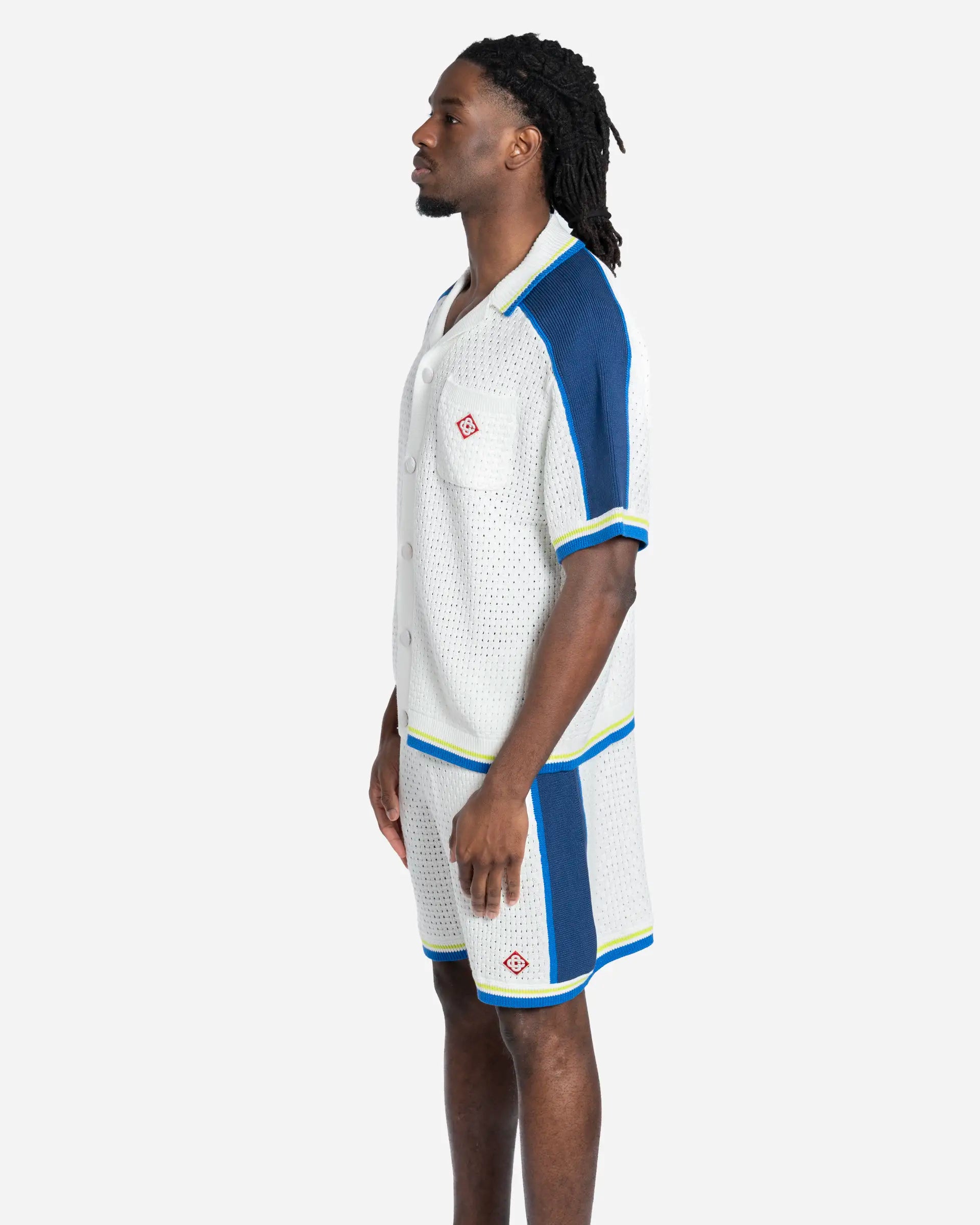 Chemise de Tennis en Crochet White/Blue