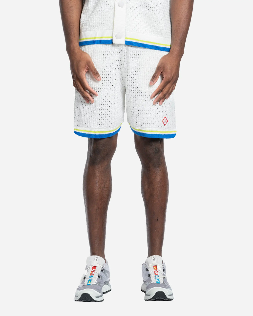 Short de Tennis en Crochet White/Blue