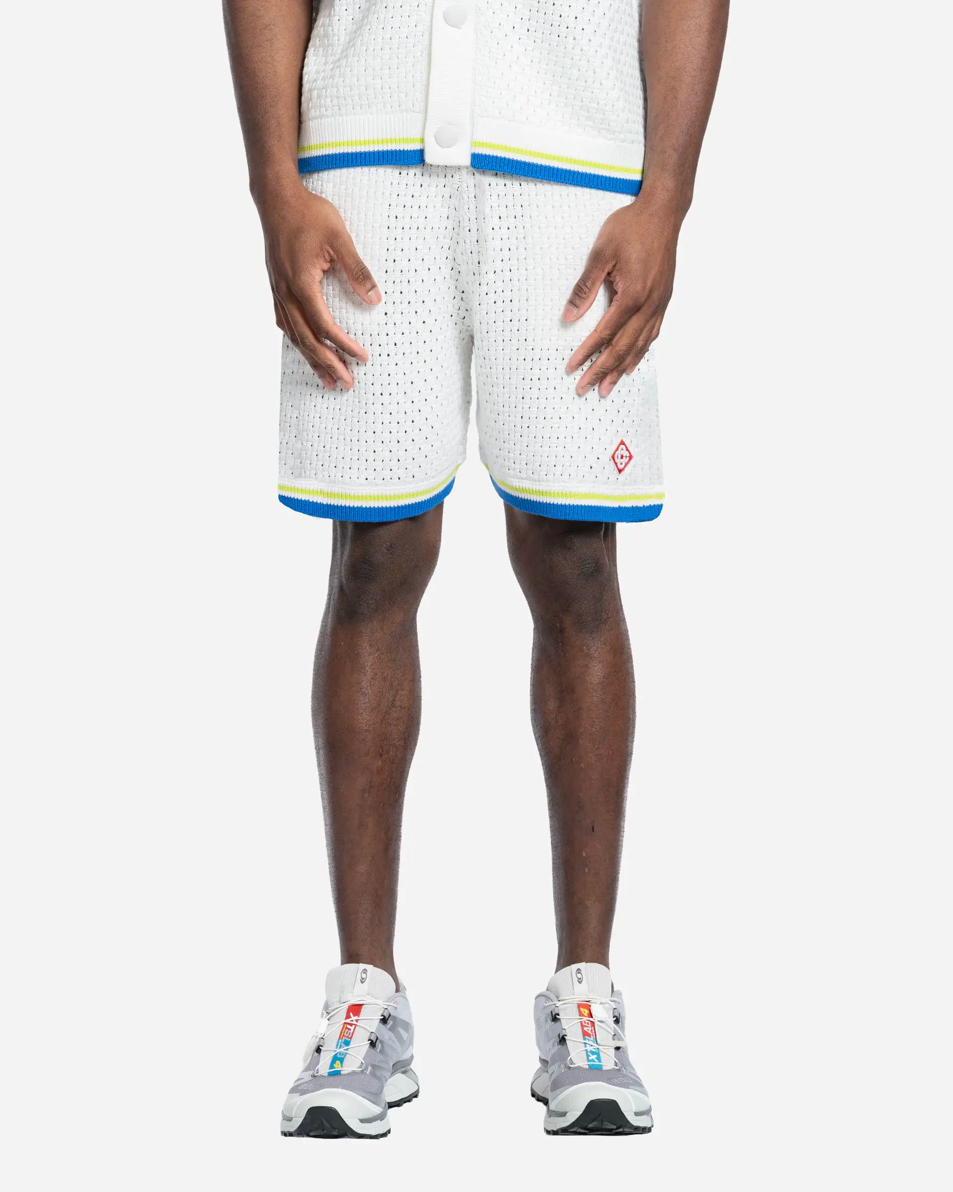 Short de Tennis en Crochet White/Blue