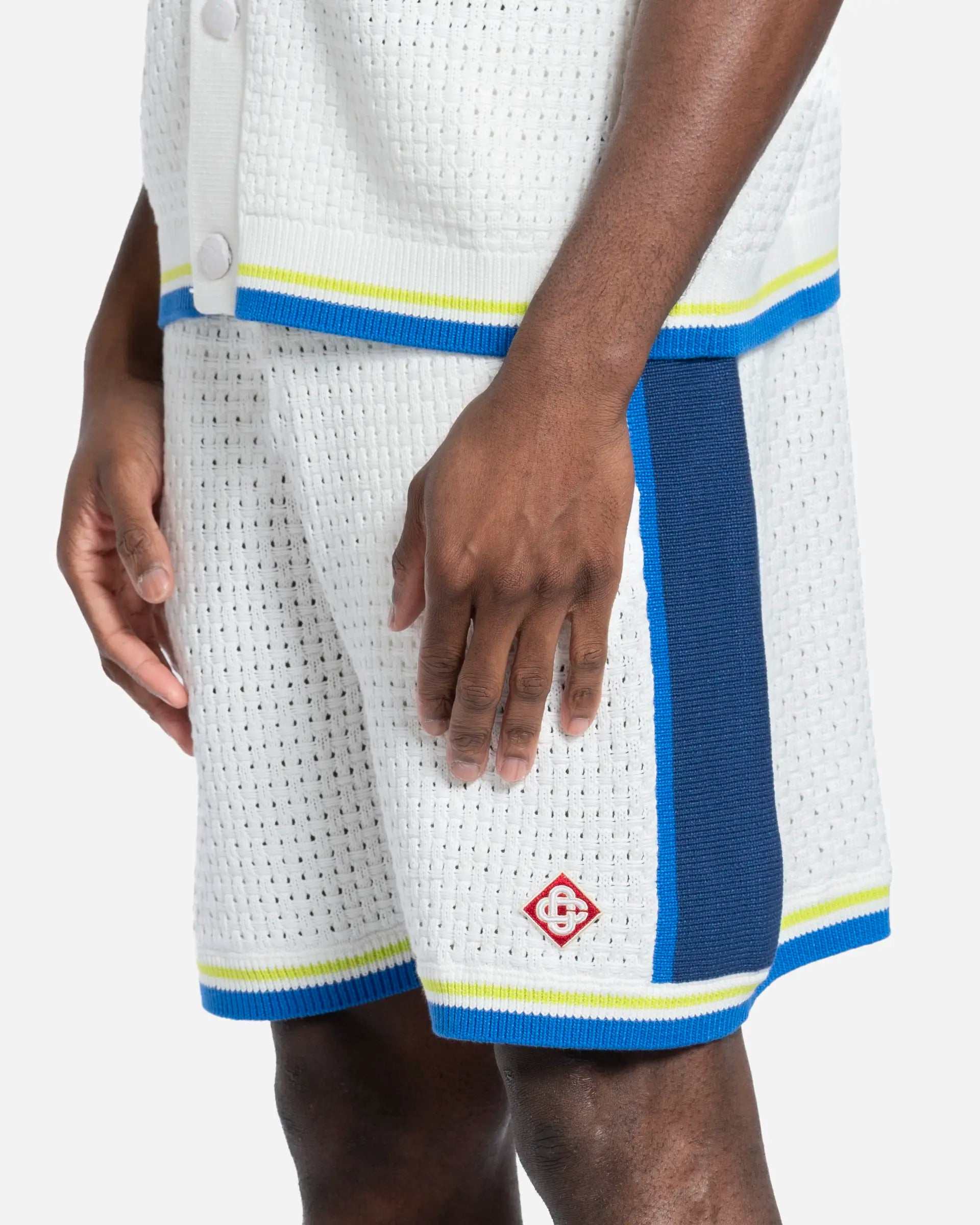 Short de Tennis en Crochet White/Blue