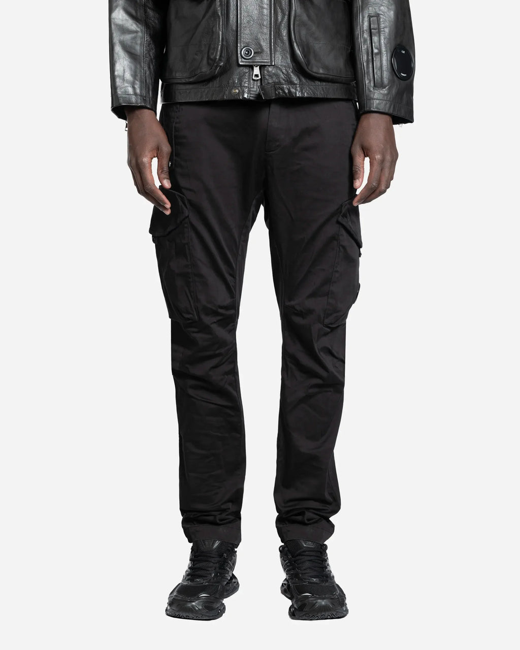 Pantalon Cargo Satin de Coton Stretch Lens