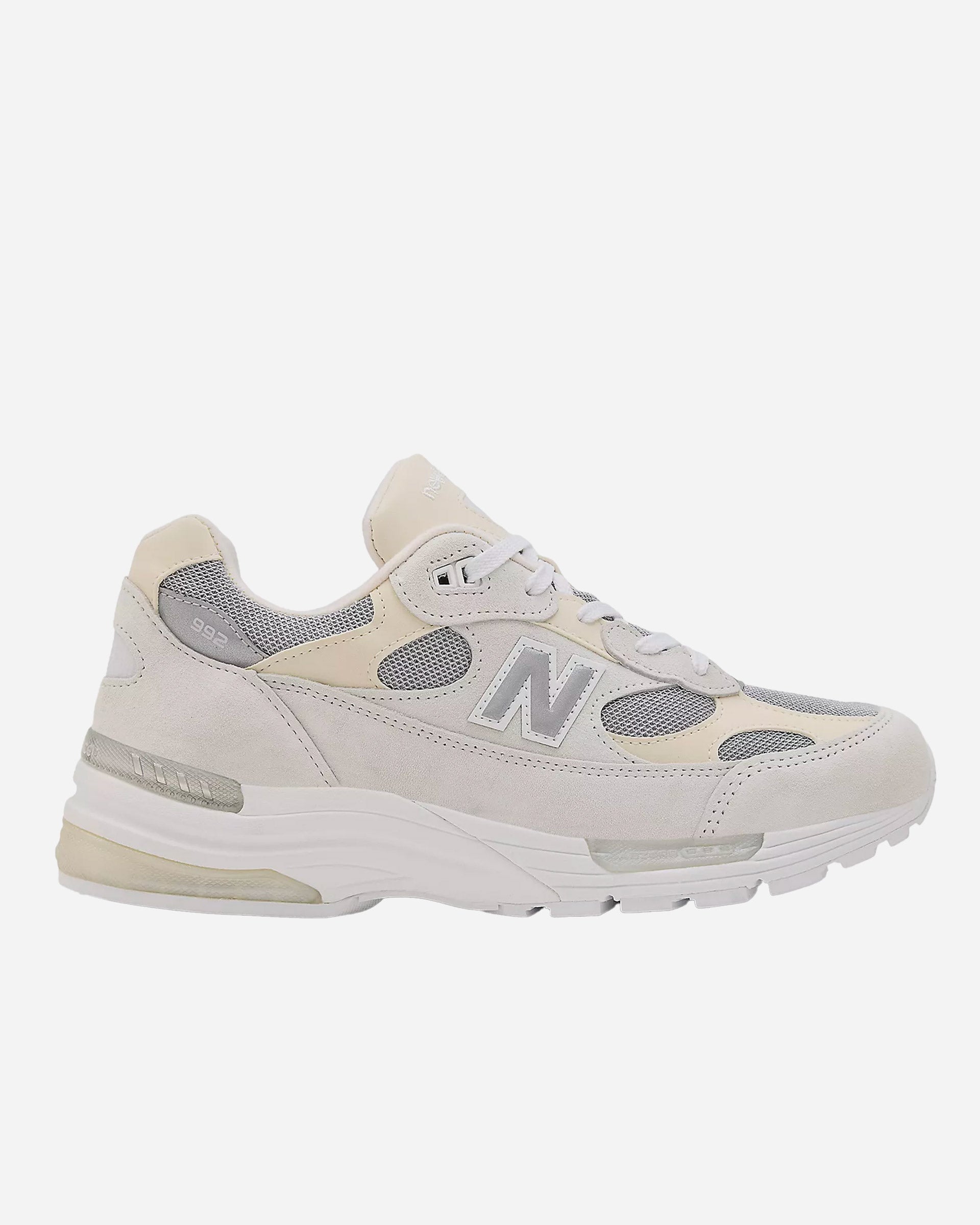 New Balance Made in USA 992 White Silver Metalic